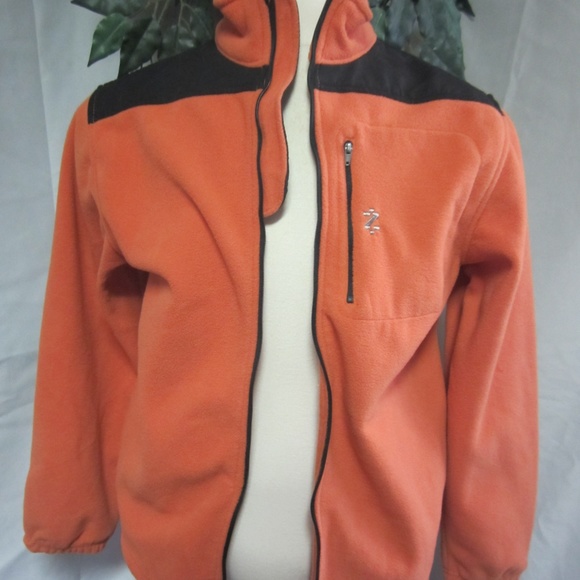 Izod orange M fleece zip front jacket - Picture 2 of 7